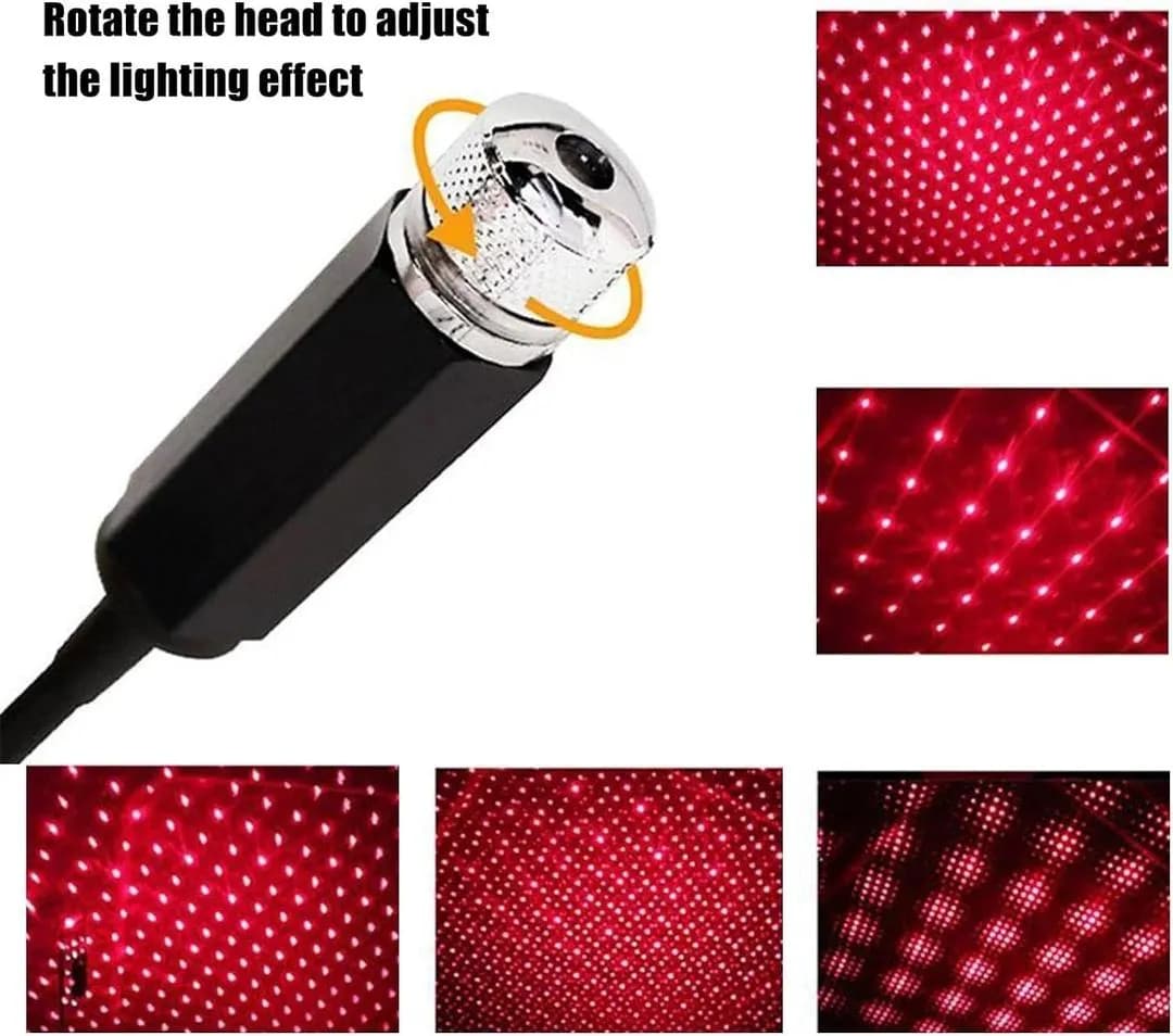 Red Ambient Car Light Adjustable Pattern ABS Plastic