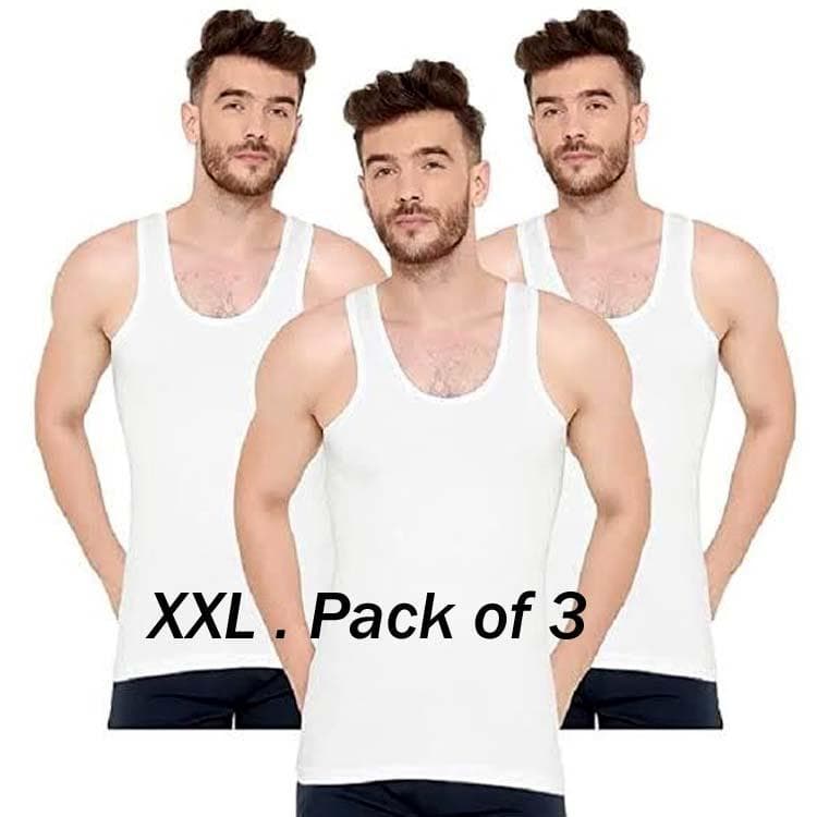 Men's White Microfiber Undershirt XXL Pack of 3
