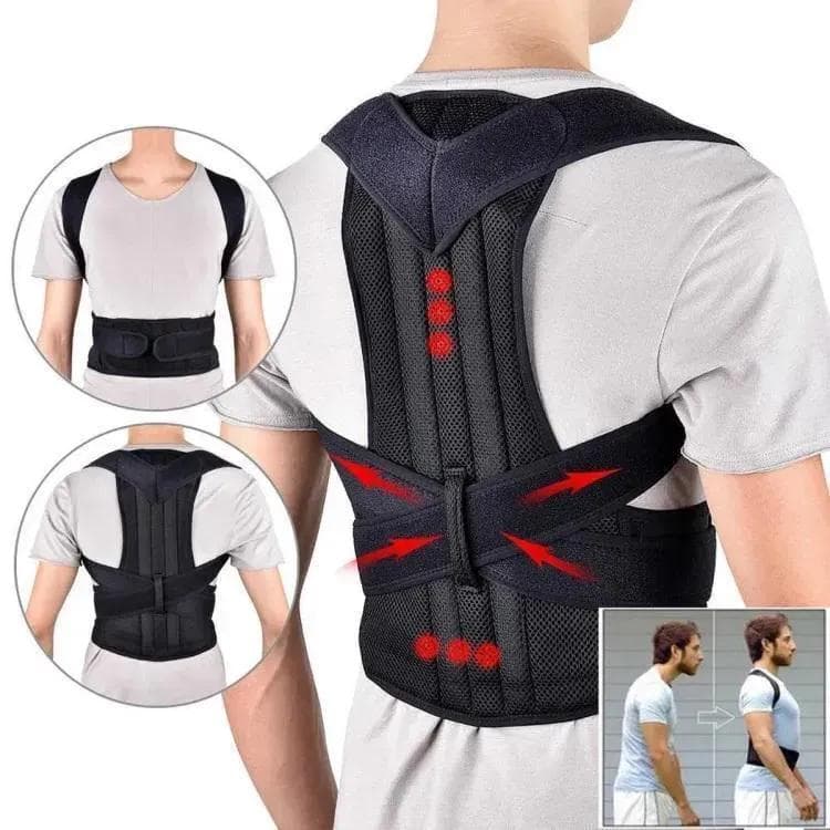 Black Adjustable Posture Corrector Belt for Men