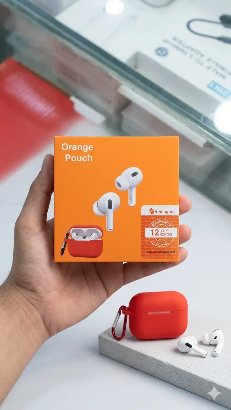 Orange Airpods with Fast Charge & Long Battery