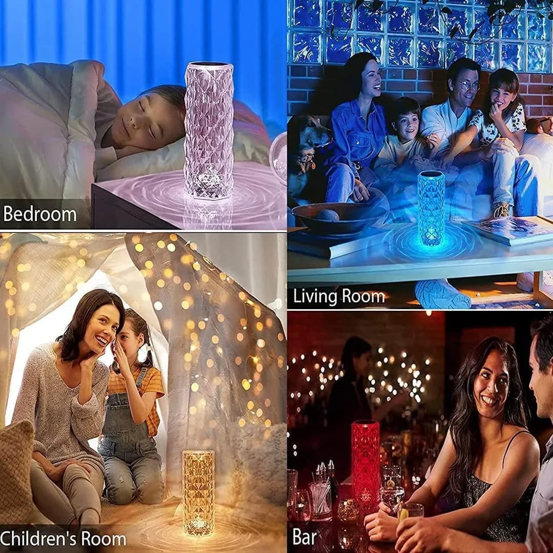 Crystal LED Table Lamp 16 Colors Remote Control Rechargeable