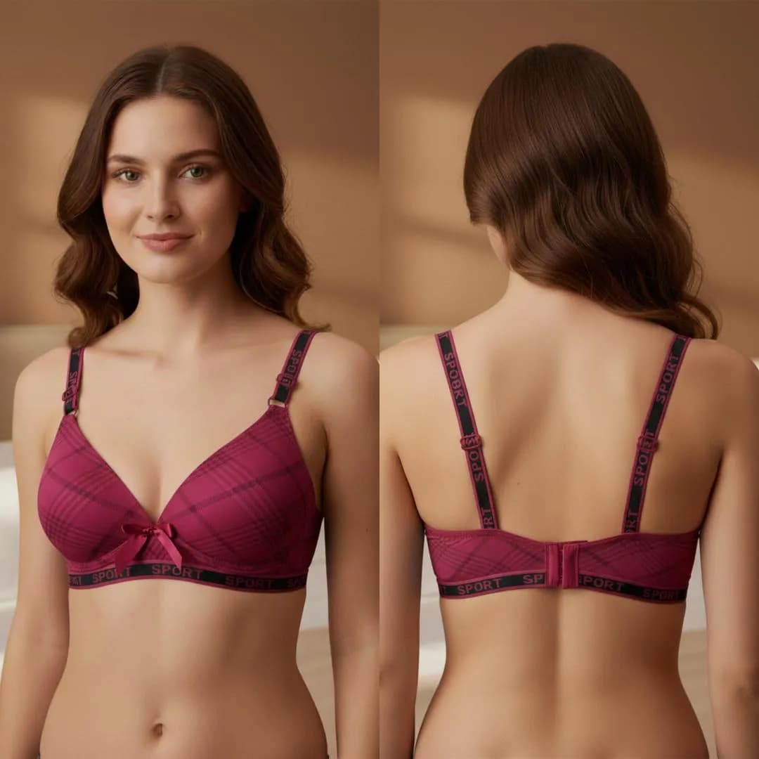 Malai Padded Bra Red Adjustable Back Band