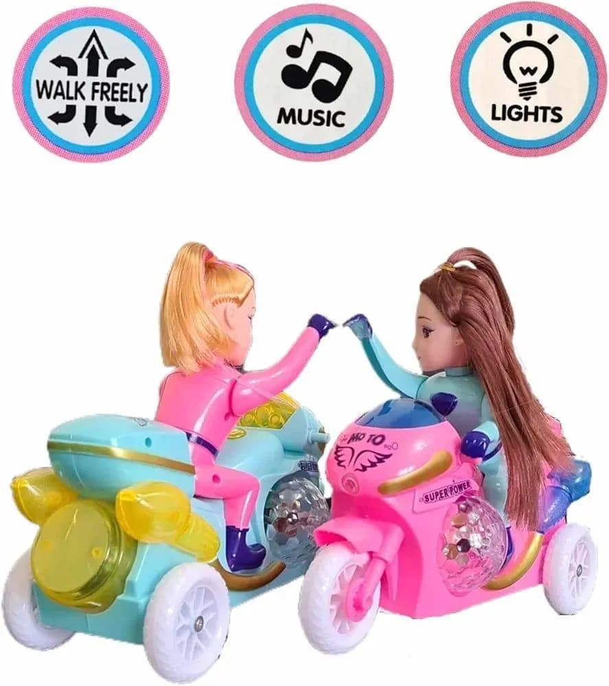 Kids Motorbike Toy with Lights & Music Pink Blue