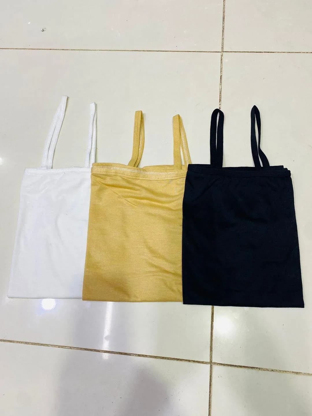 Light Cotton Camisoles Black White Beige Round Neck