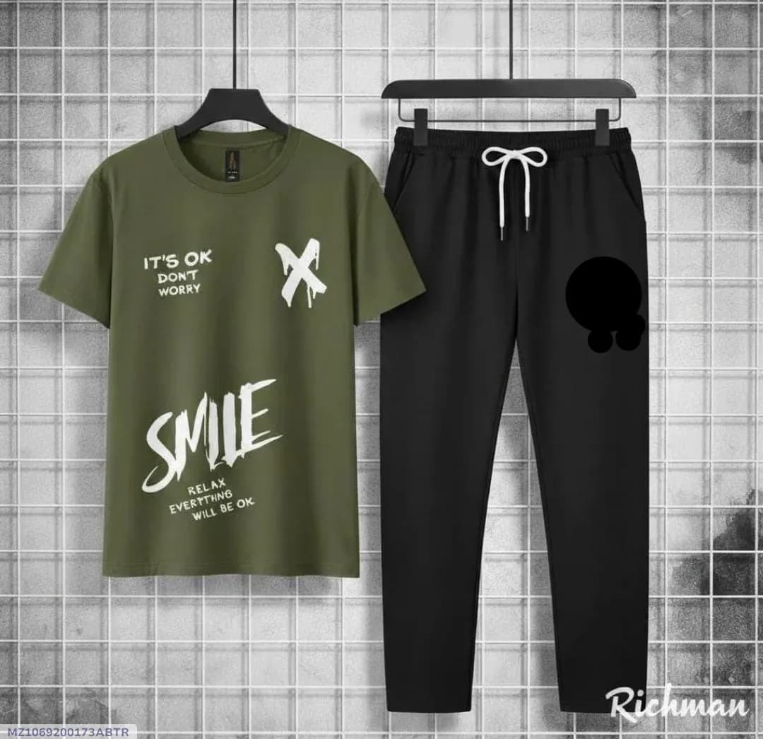 Green Printed Track Suit for Men Women Micro Interlock
