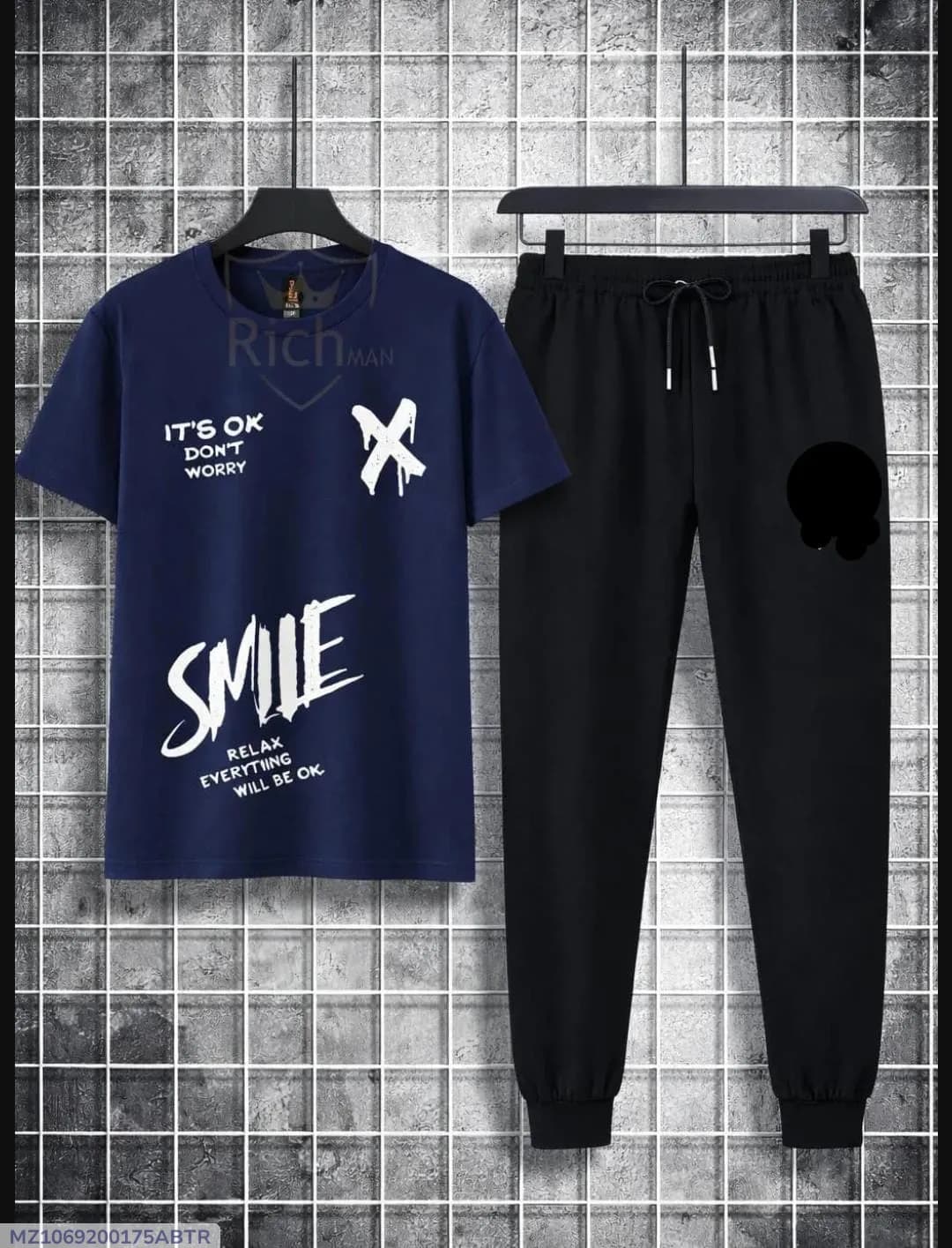 Rich & Rich Blue Printed Track Suit for Men