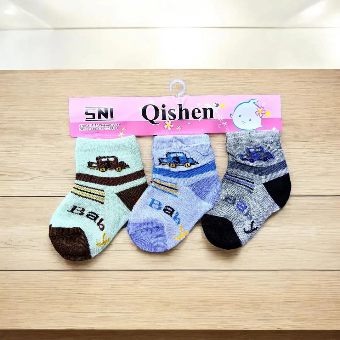 3-Pack Kids Cotton Socks with Truck Design Baby Print