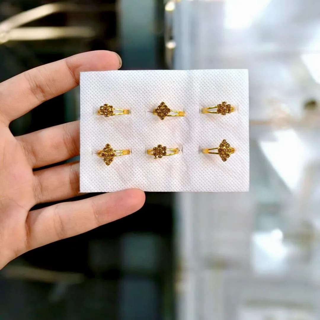 Golden Crystal Rings for Girls 1-10 Years Adjustable