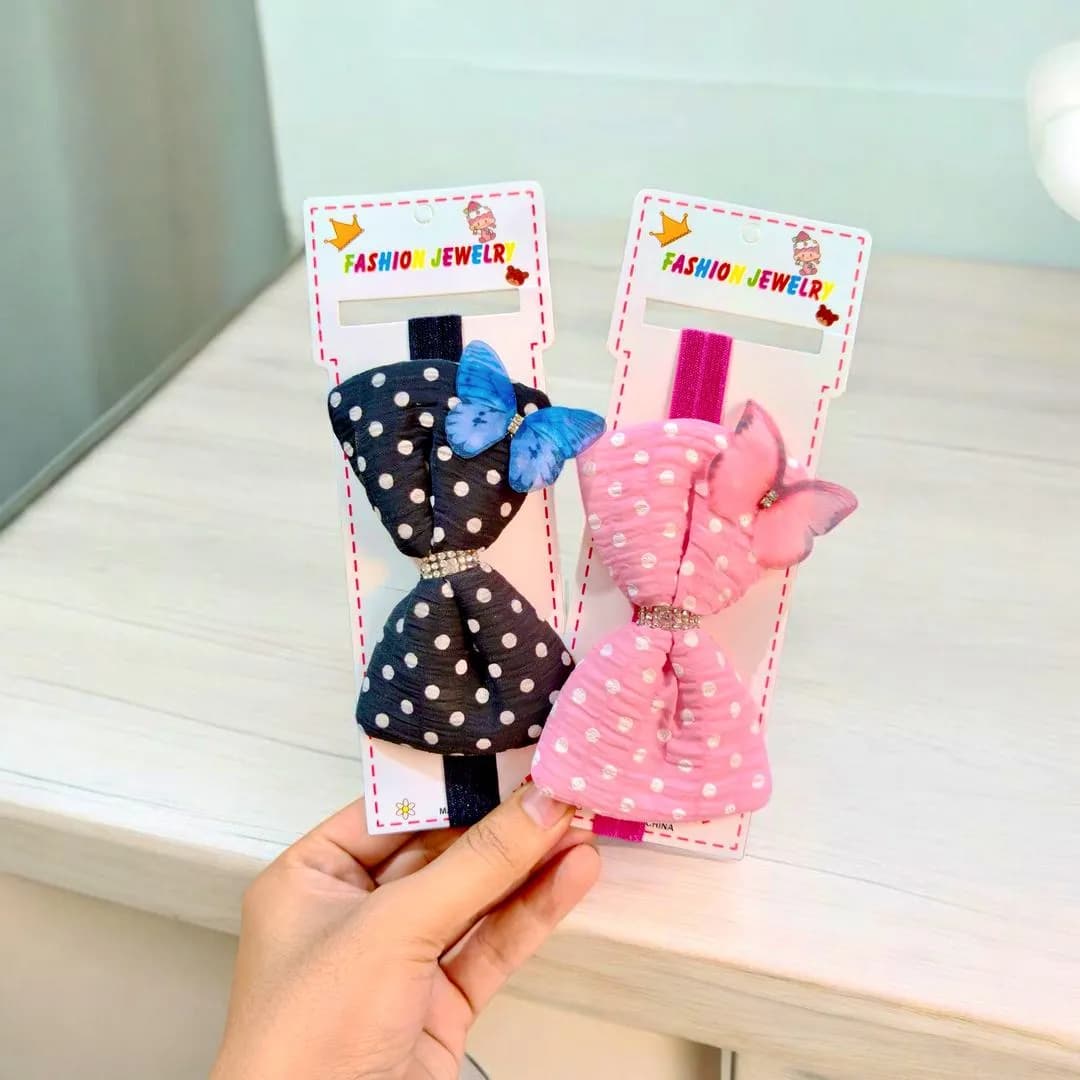 Butterfly Hair Bands for Girls Pink Blue