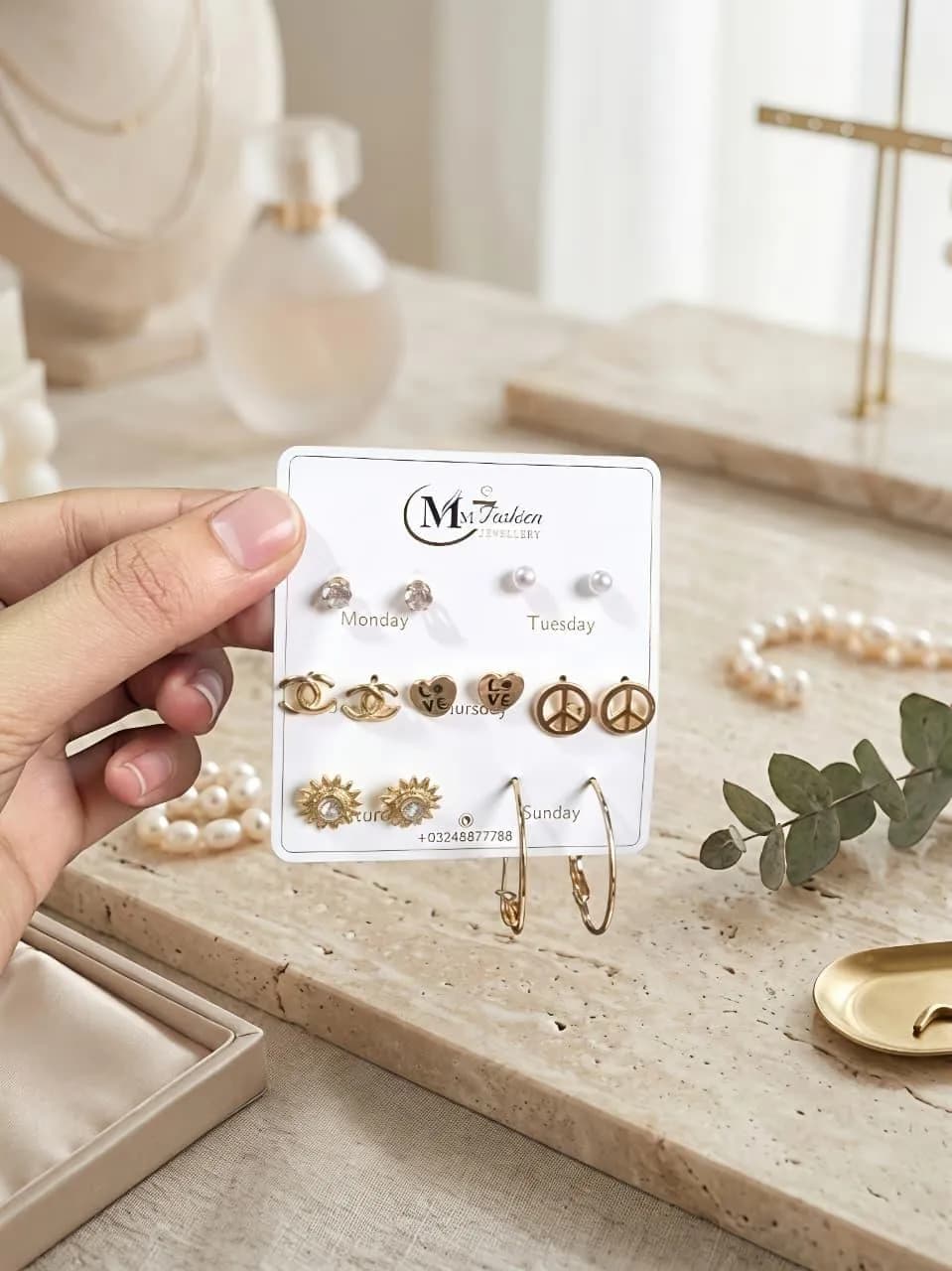 Gold Plated Crystal Earrings for Women