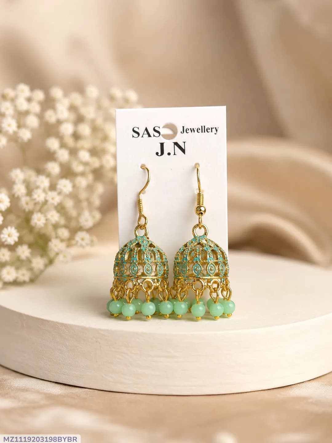 Women Funky Gold Plated Jhumka Earrings Set