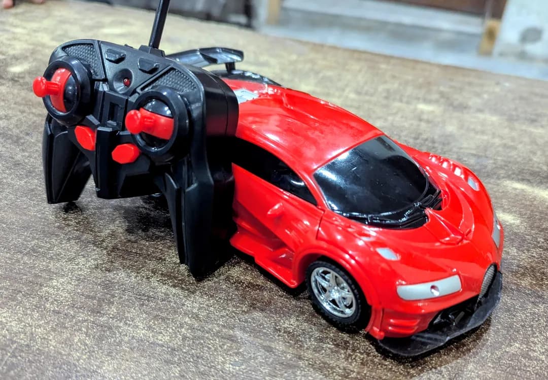 AUTOBOTS 1:18 SCALE RC TRANSFORMER CAR — ONE-KEY DEFORM ROBOT WITH LED LIGHTS & REMOTE CONTROL