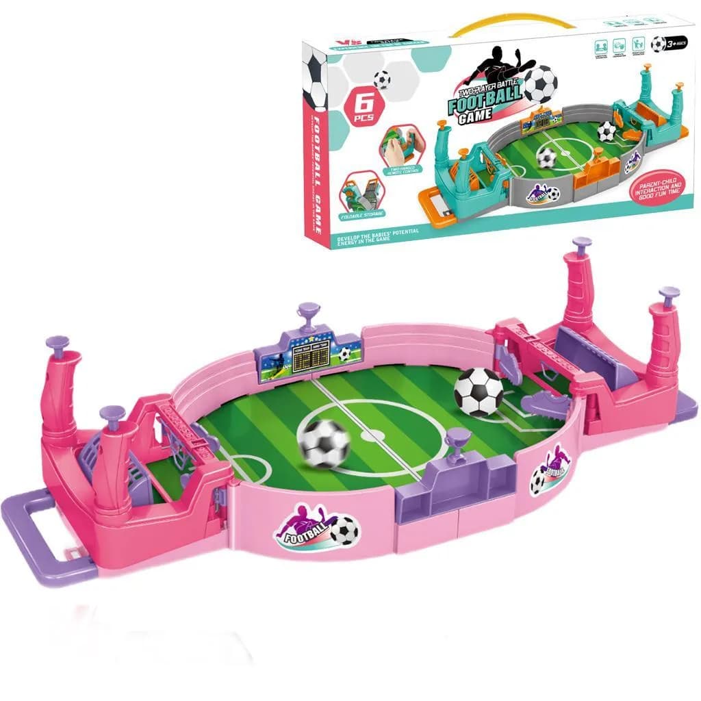 Tabletop Soccer Game Pink Purple for Kids 3-12