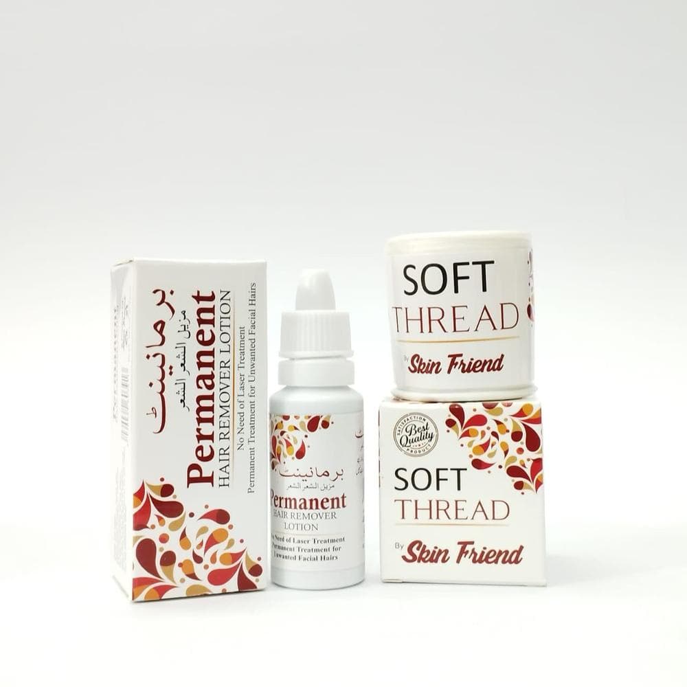 Permanent Hair Removal Set for Women with Soft Thread & Lotion