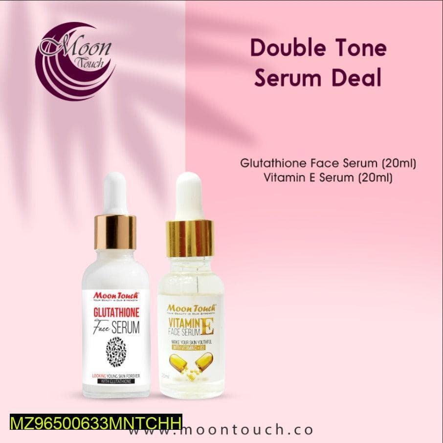 Double Tone Glutathione Vitamin E Serum Set for All Skin Types