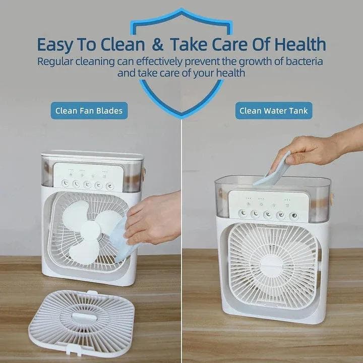 Mini Air Cooler Fan with LED Light & USB Power