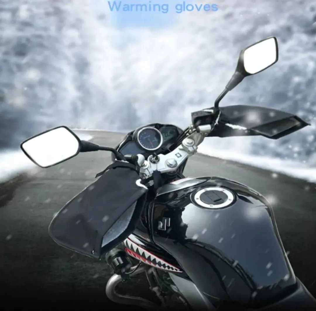 Winter Handle Gloves for Bikes Black Fleece Warm