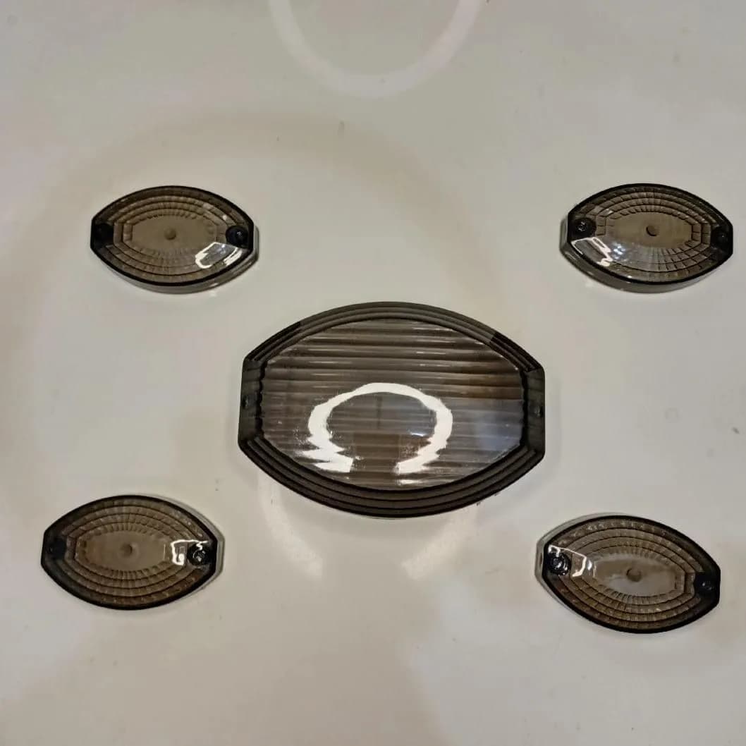Crystal White Bike Covers Set of 5 ABS Plastic