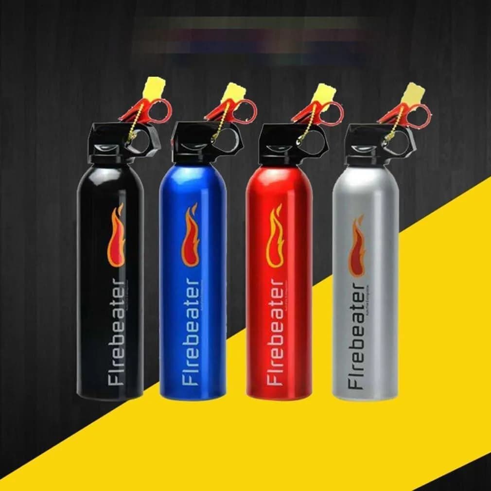 Premium Fire Extinguisher Bottle for Motorcycles Black Blue Red Silver
