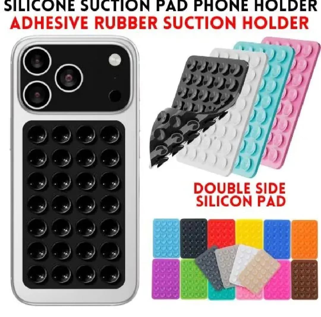 Double Side Silicone Suction Phone Holder Black