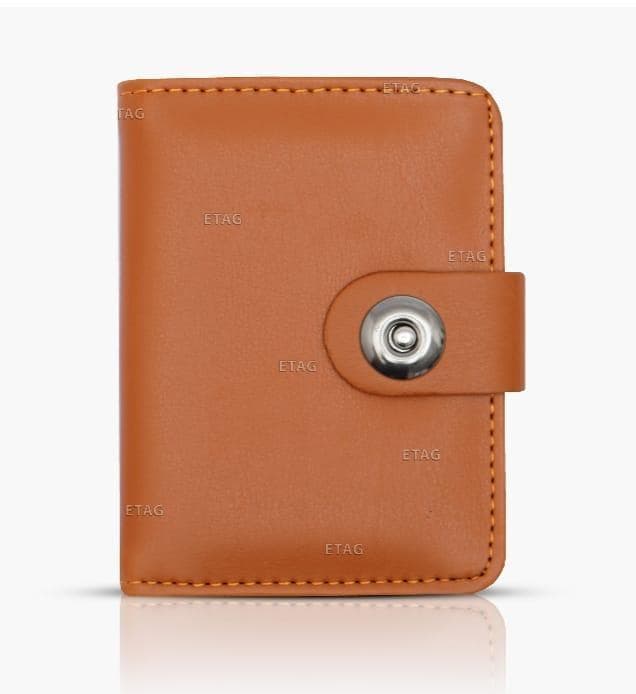 Men's Brown Leather Wallet with Snap Closure