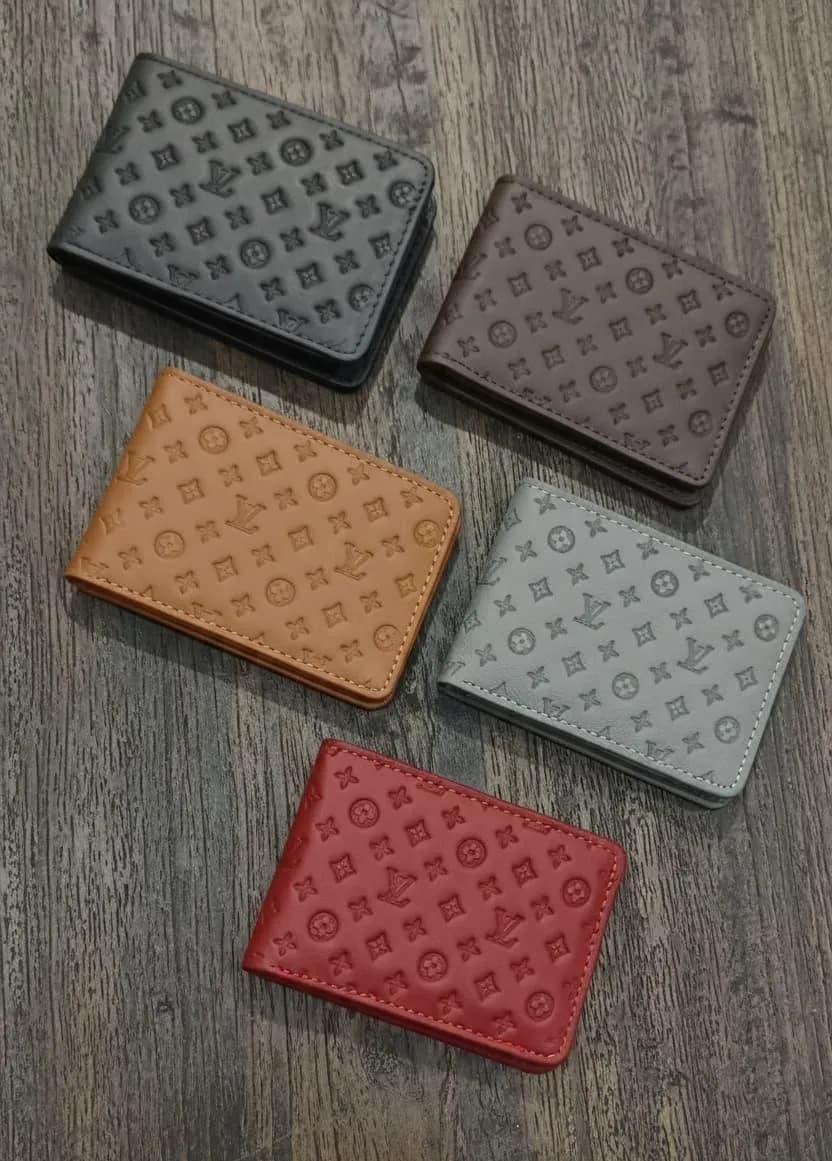 Pakistani Leather Wallet with Logo Print - 5 Pcs Set