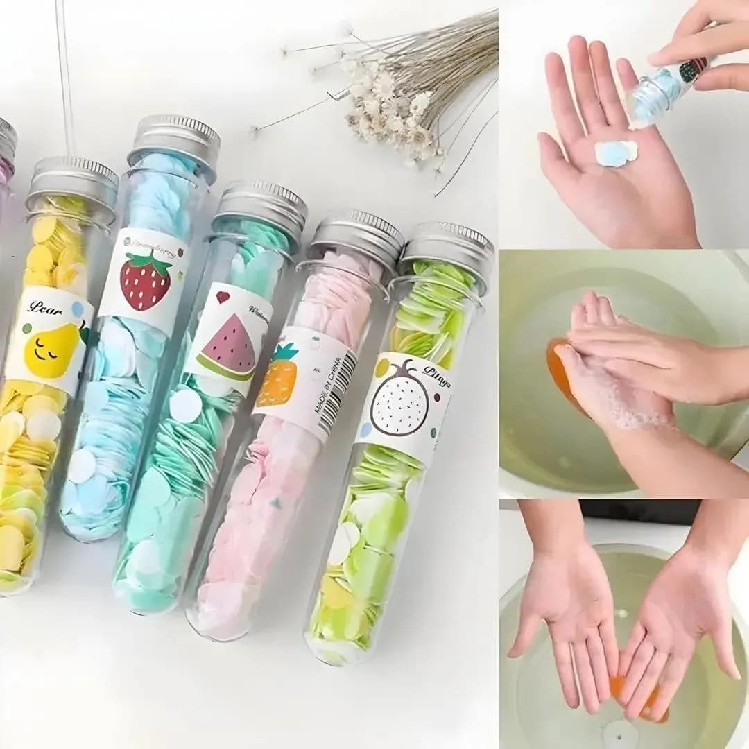 Scented Paper Soap 100Pcs Multicolor Travel Pack