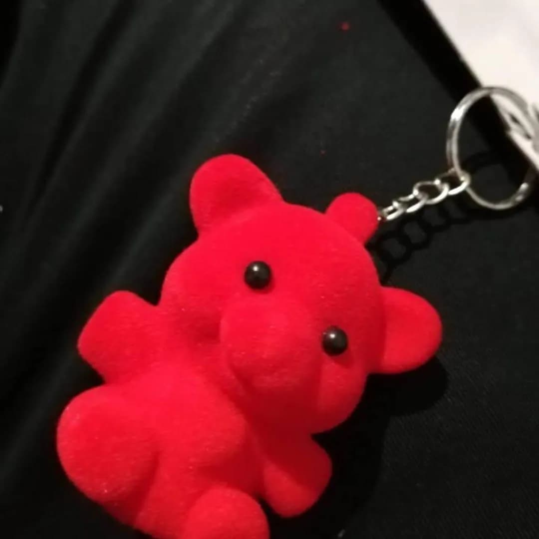 Red Teddy Bear Keychain ABS Plastic Decorative