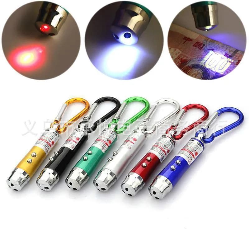 3-in-1 Laser Pointer Multicolor Keychain for Students & Professionals