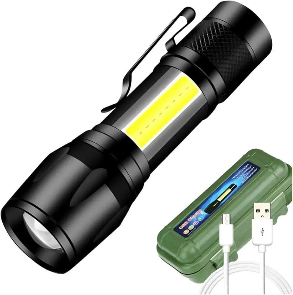 Rechargeable LED Flashlight with USB Type-C Case