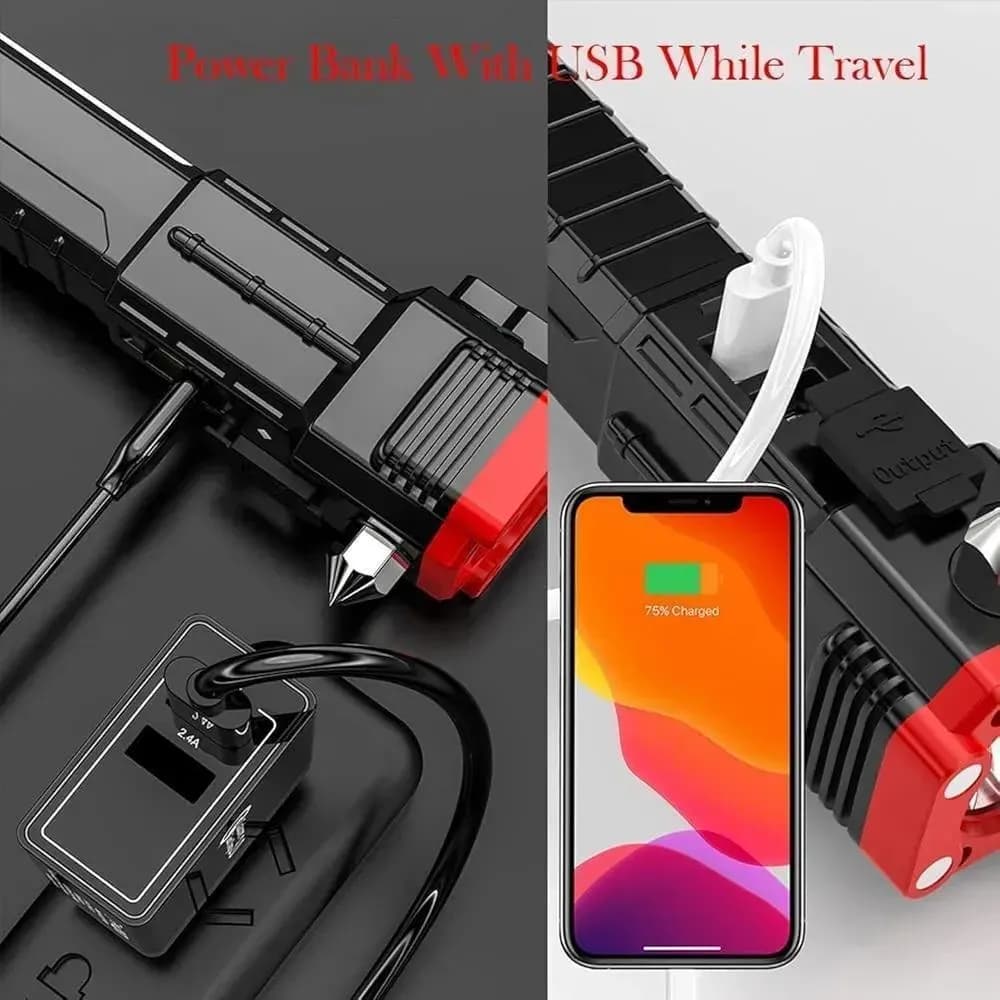 Rechargeable LED Torch Light 3W Black ABS