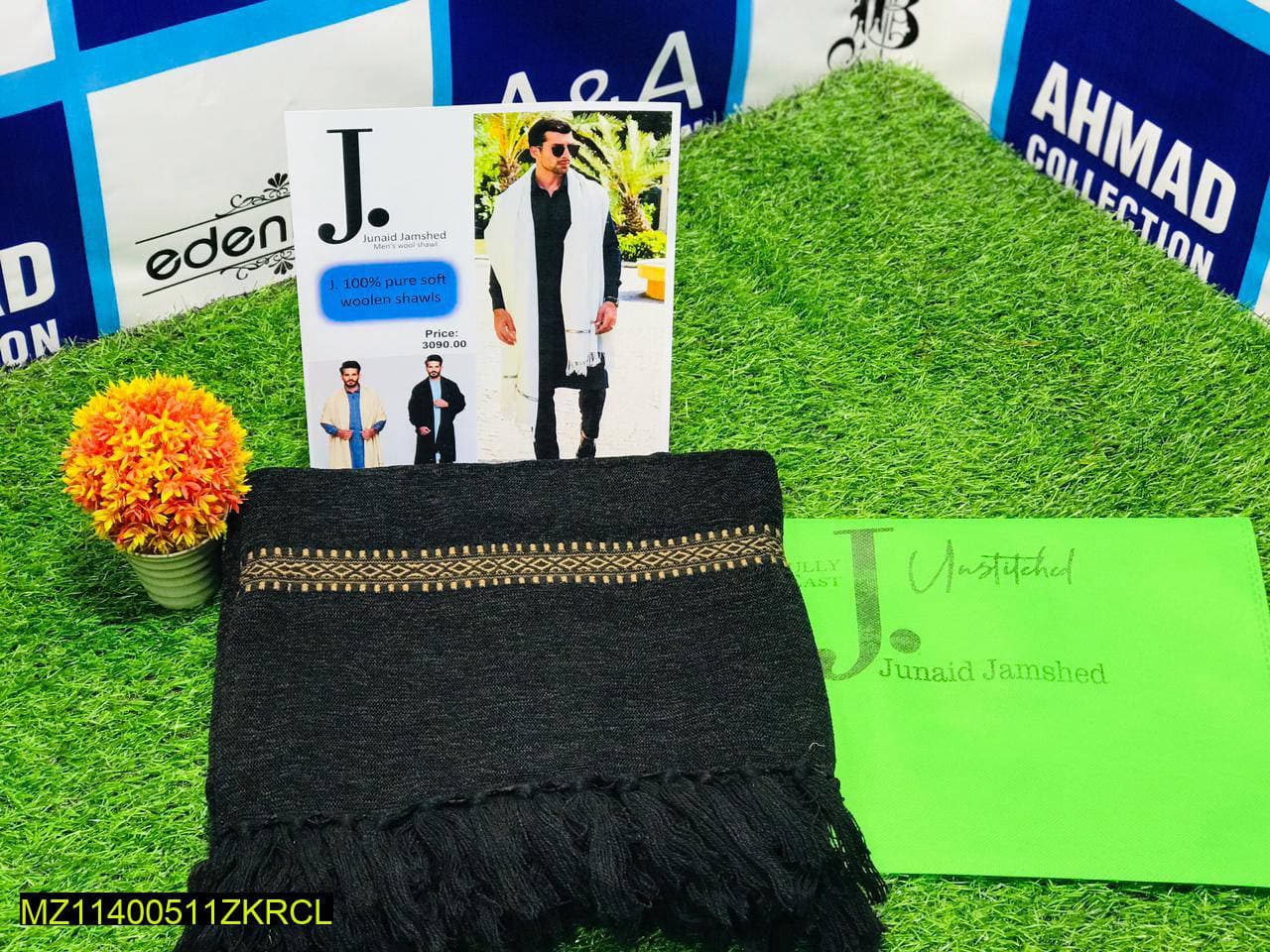 Black Velvet Shawl for Men 2.75 Gazz