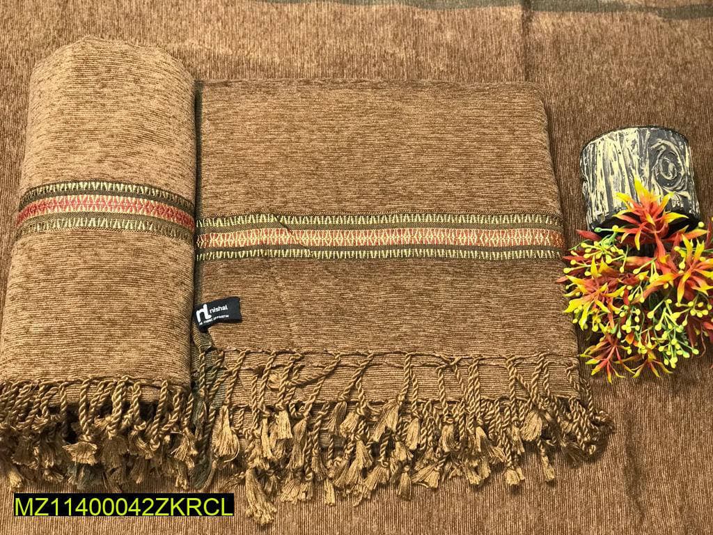 Men Velvet Shawl Brown Tassels Winter Warm
