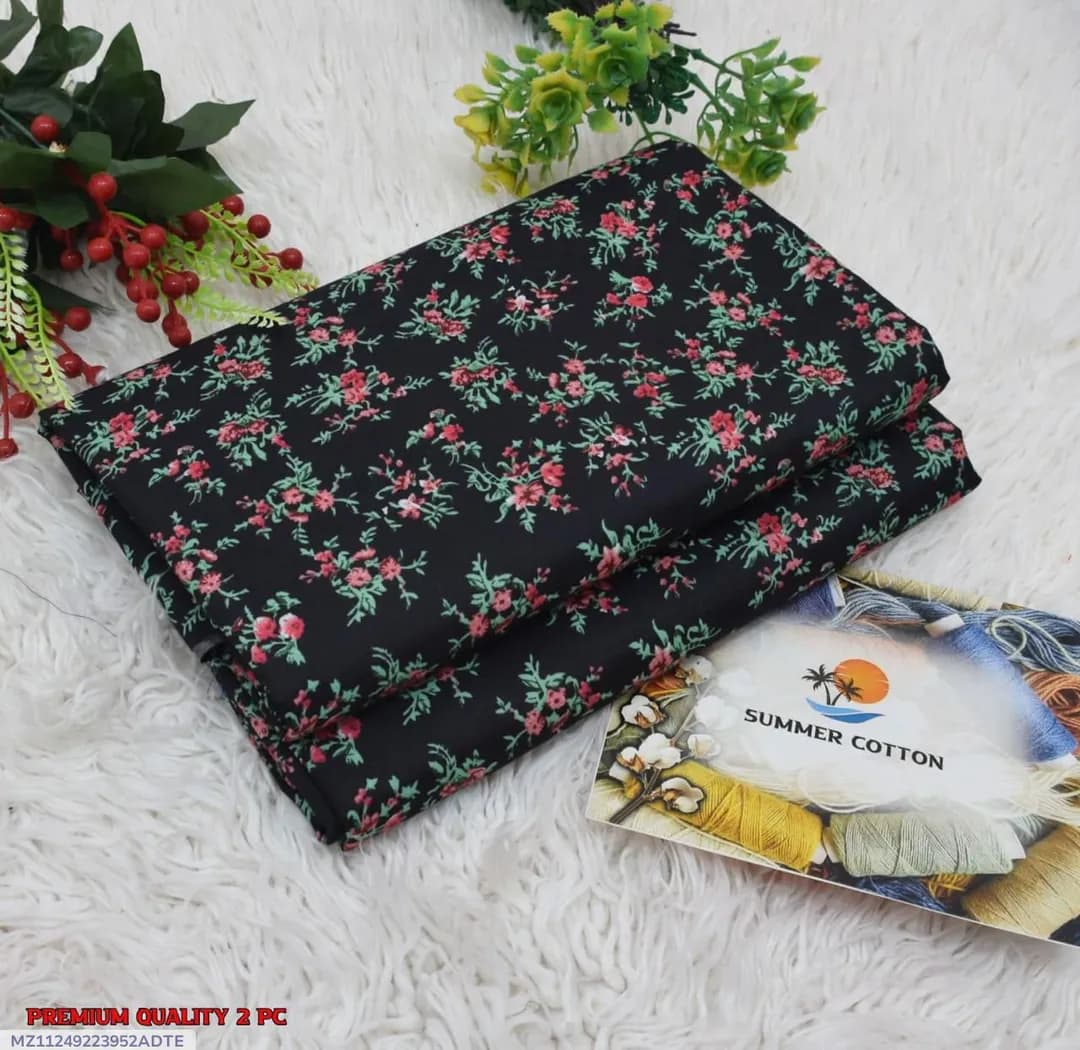 Black Printed Polo Cotton 2Pcs Shirt Trouser Set