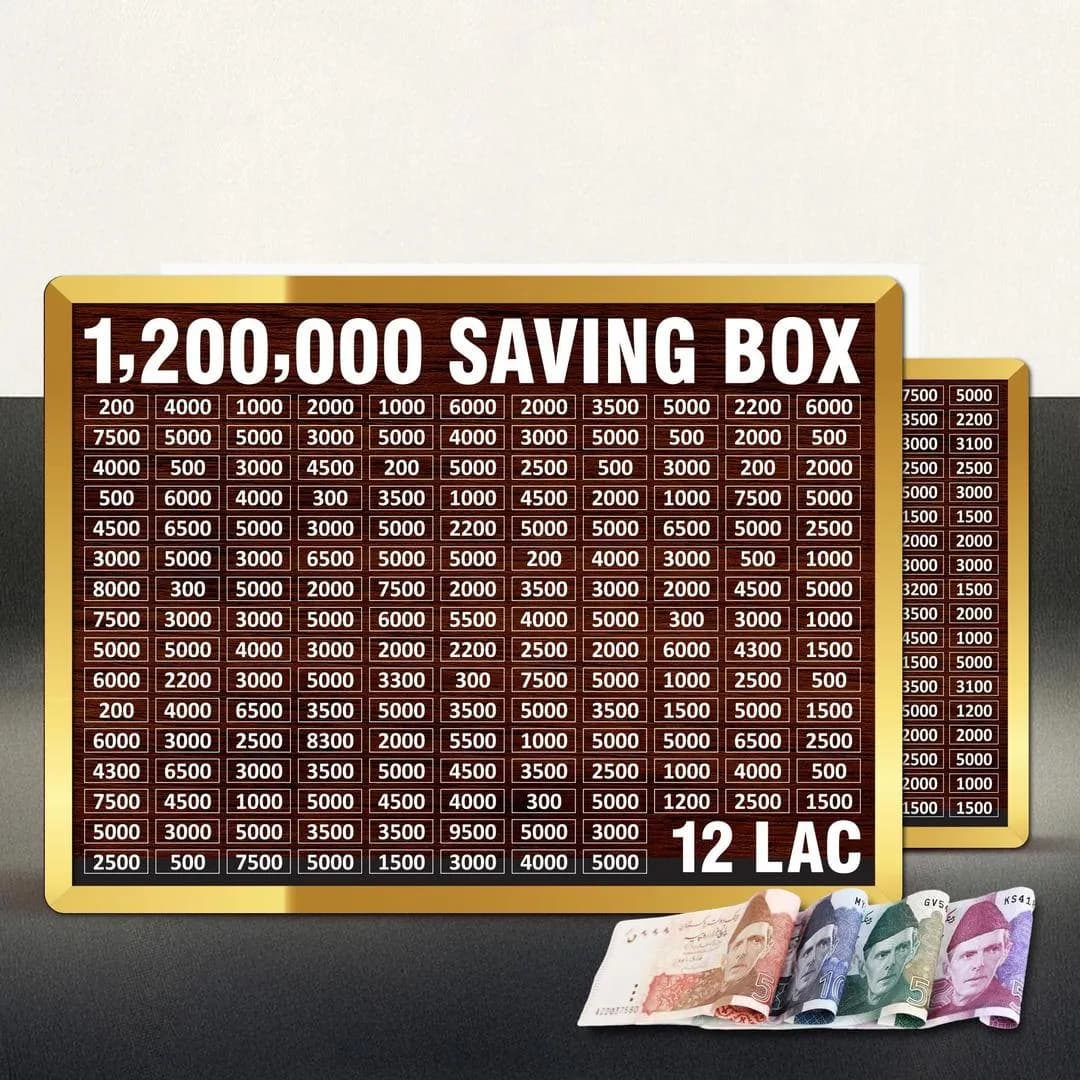 1200000 Rupee Wooden Saving Box for Home & Kids
