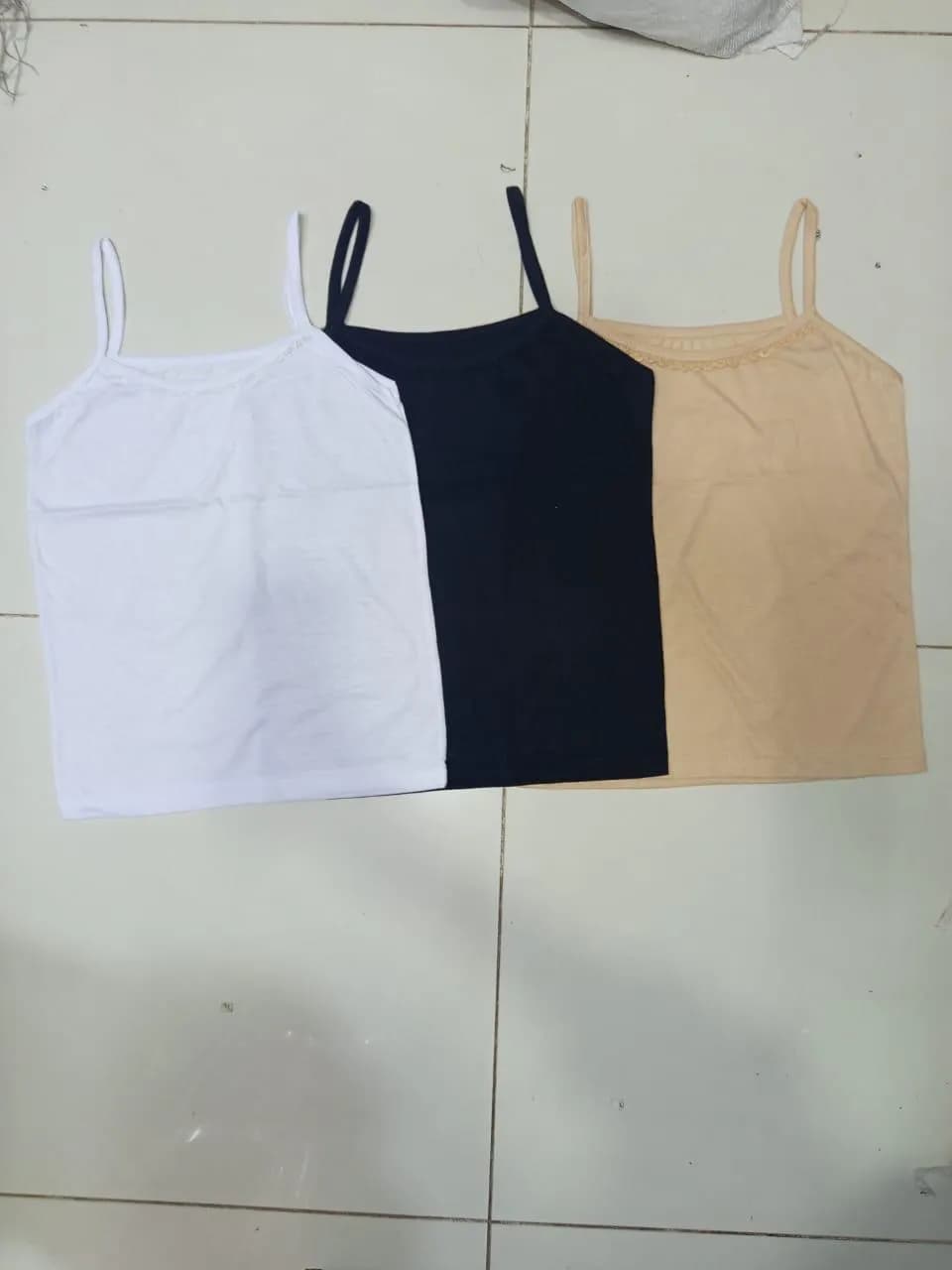 Lightweight Cotton Camisole Black White Multicolor
