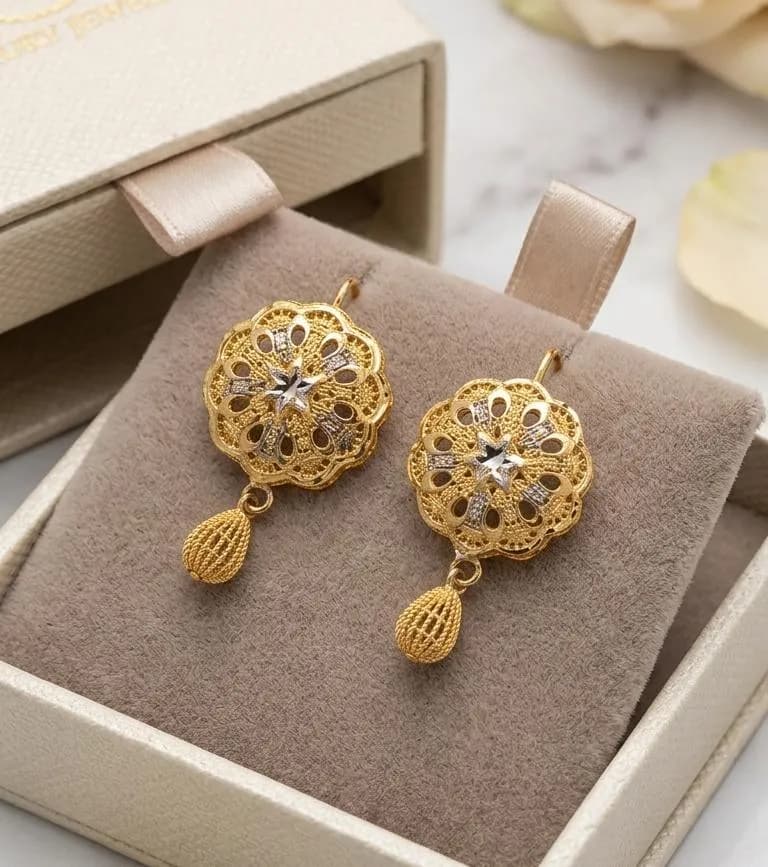 Gold Jhumka Earrings for Women Elegant Design