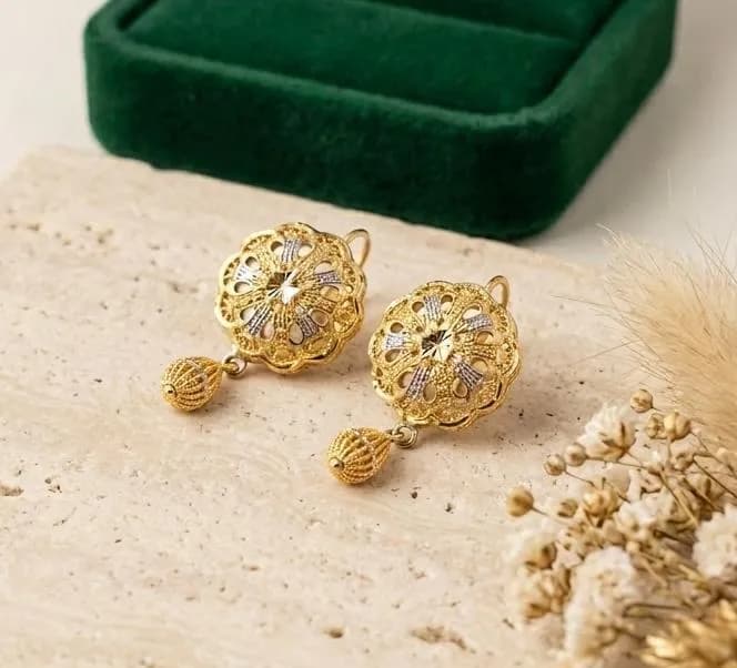 Gold Jhumka Earrings for Women Elegant Design