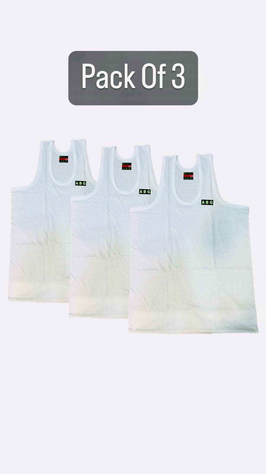Men's Cotton Undershirt White Pack of 3
