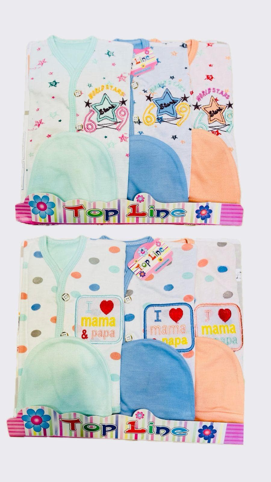 Newborn Bodysuits Set 3-Pack Cotton Royal Print