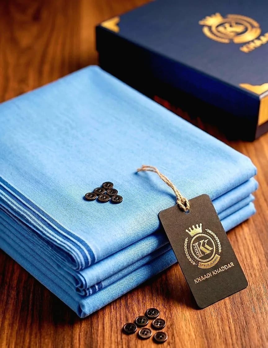 Men's Unstitched Wash & Wear Blue Suit Fabric