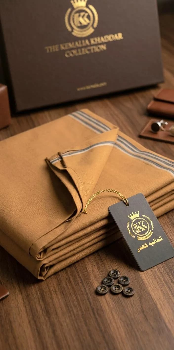 Brown Khaddar Men Suit with 8 Buttons
