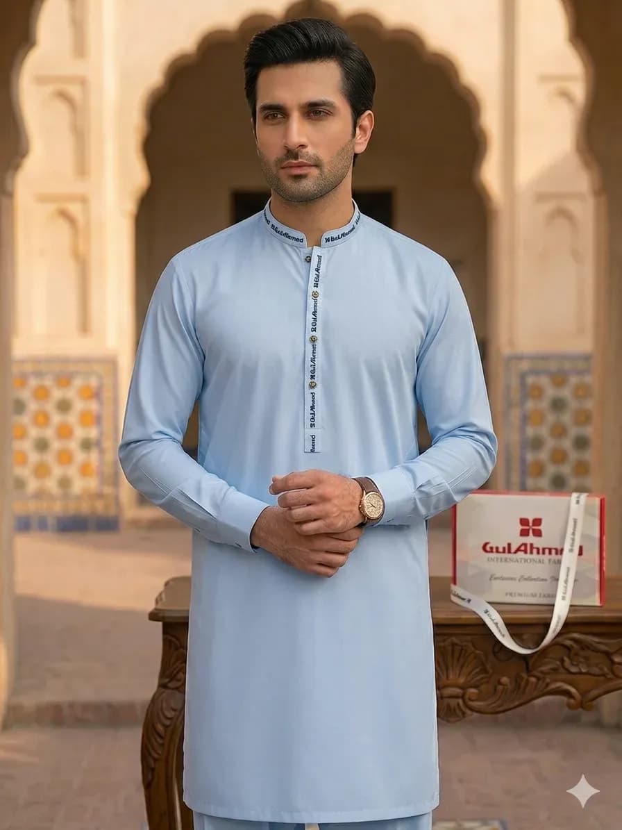 Men Boski Plain Blue Suit Summer