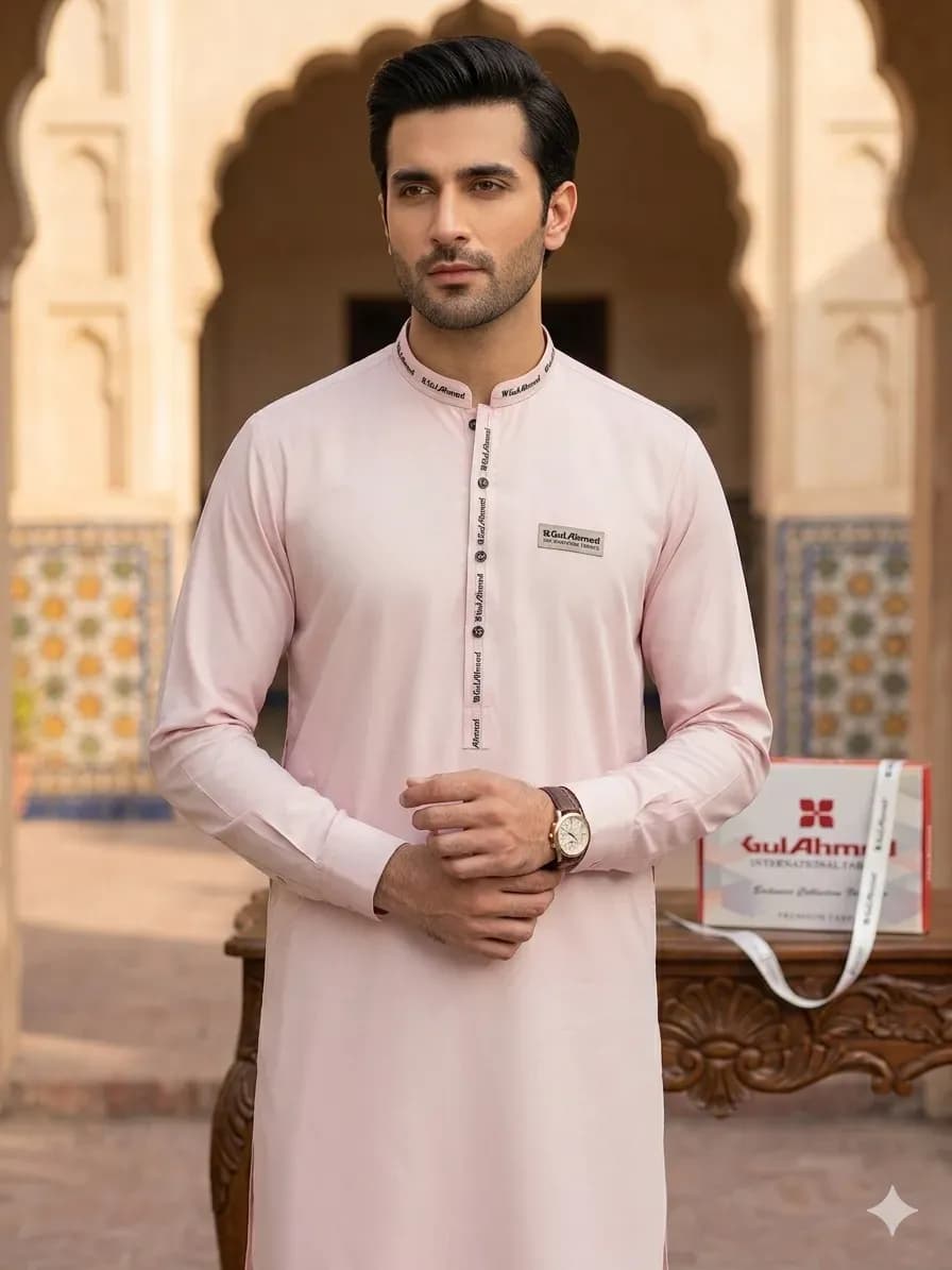 Men's Boski Plain Pink Suit Summer