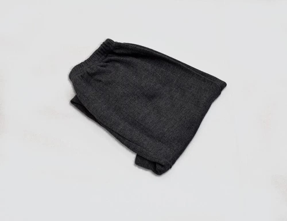 Men Wool Thermal Suit Black M L
