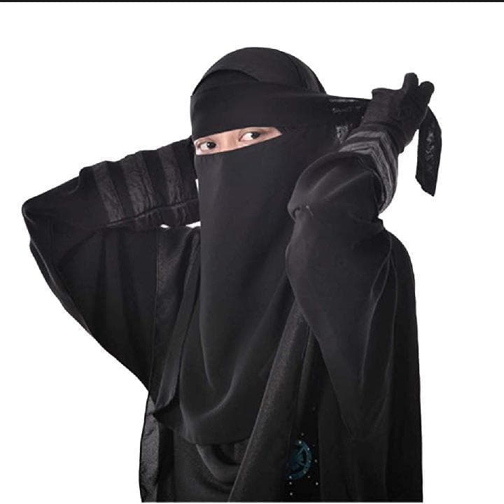 Black Chiffon Niqab for Pakistani Women Daily Wear