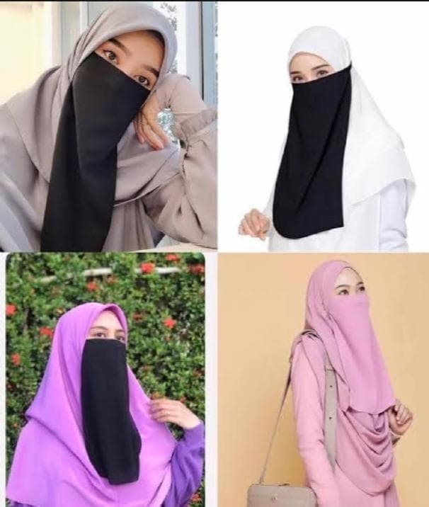 Black Chiffon Niqab Set for Women Pakistan