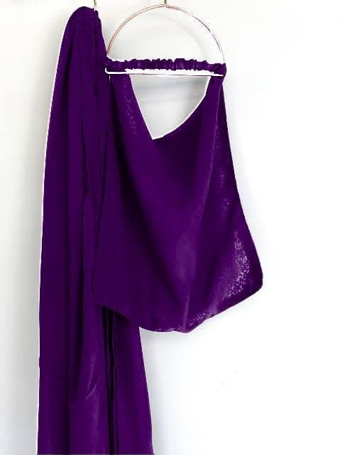 Purple Chiffon Hijab Women Lightweight Daily Wear