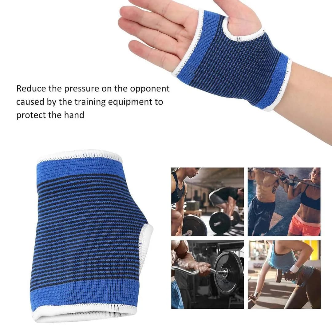 Men Women Blue Cotton Wristband for Hand & Palm Support
