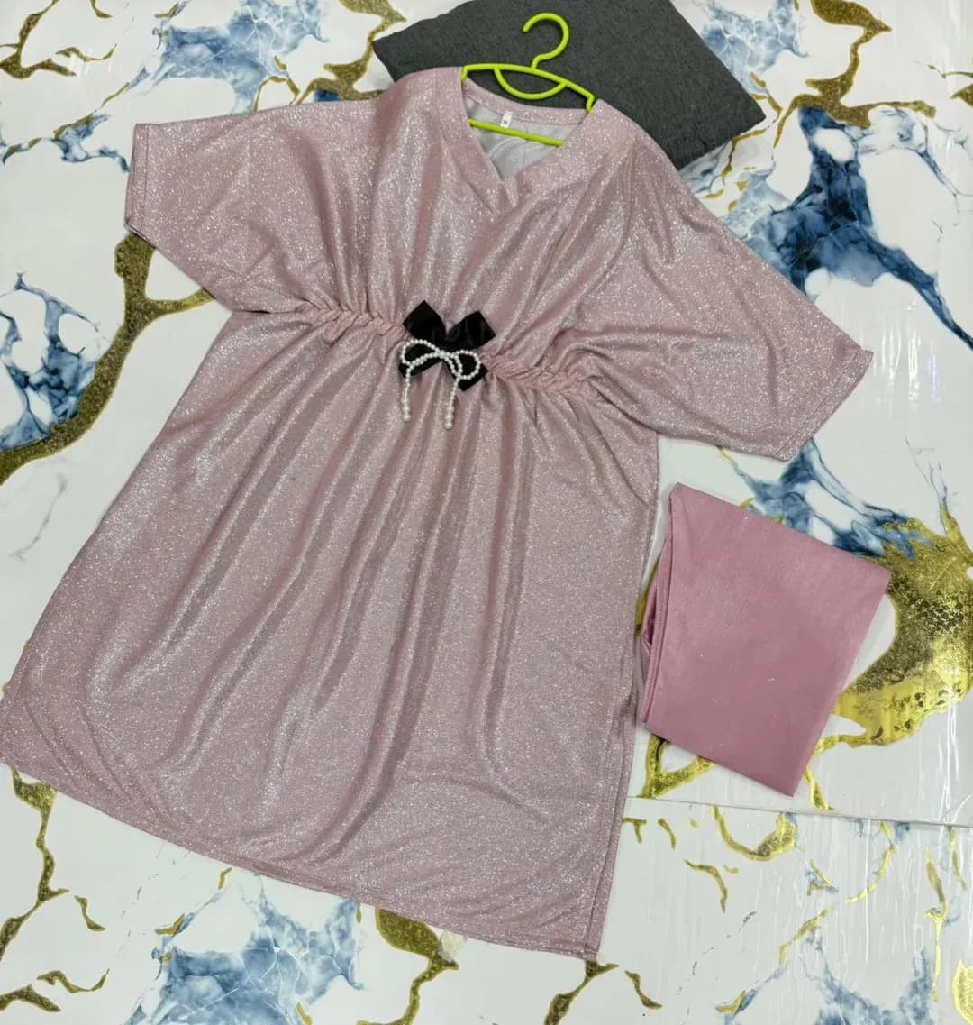 Girls Kaftan Set Moonlight Pink 2Pcs 8-10Yrs